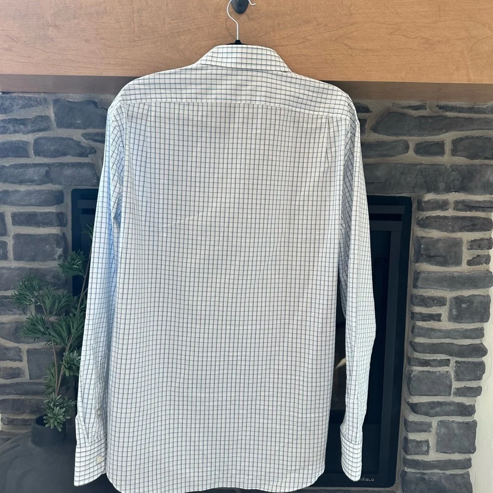 J. Crew White and Blue Plaid Button Down Shirt